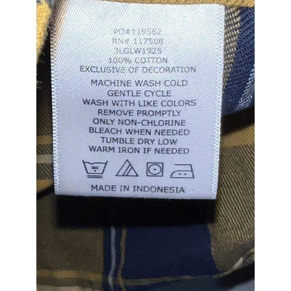 LEVI'S Mens Button Light Flannel Shirt Yellow Plaid Button Down Long Sleeve